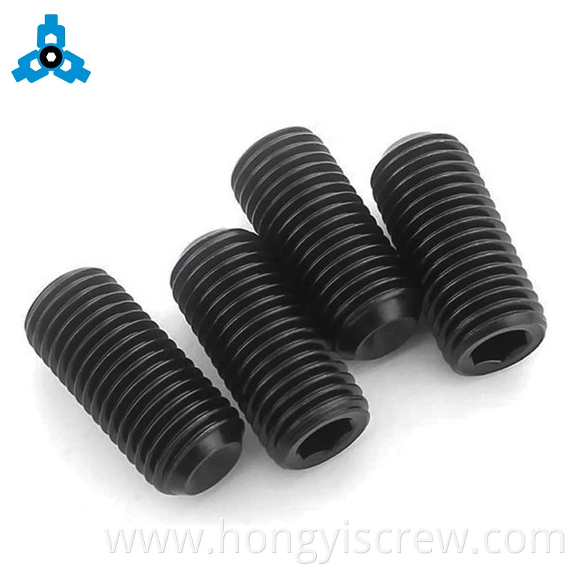DIN916 Black Inner Hex Socket Set Screws With Cup Point Steel OEM Stock Support